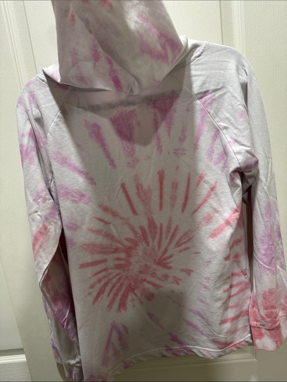 Lagaci Hawaii Aloha Tie Dye Hoodie Size M Pink White Lightweight - Picture 6 of 7